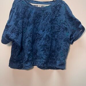 Old Navy Navy Blue Floral Short Sleeve Tee